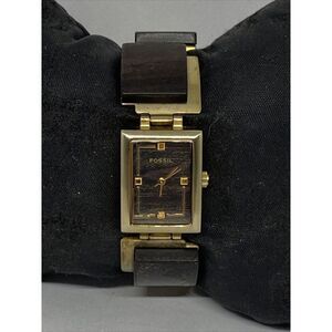 Fossil ES2108 Womens Stainless Steel & Wood Analog Dial Quartz Wrist Watch JK545